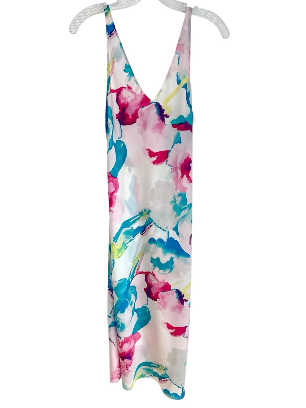 Natori Floral Garden Long Spaghetti Strap Nightgown Slip Dress Size XS